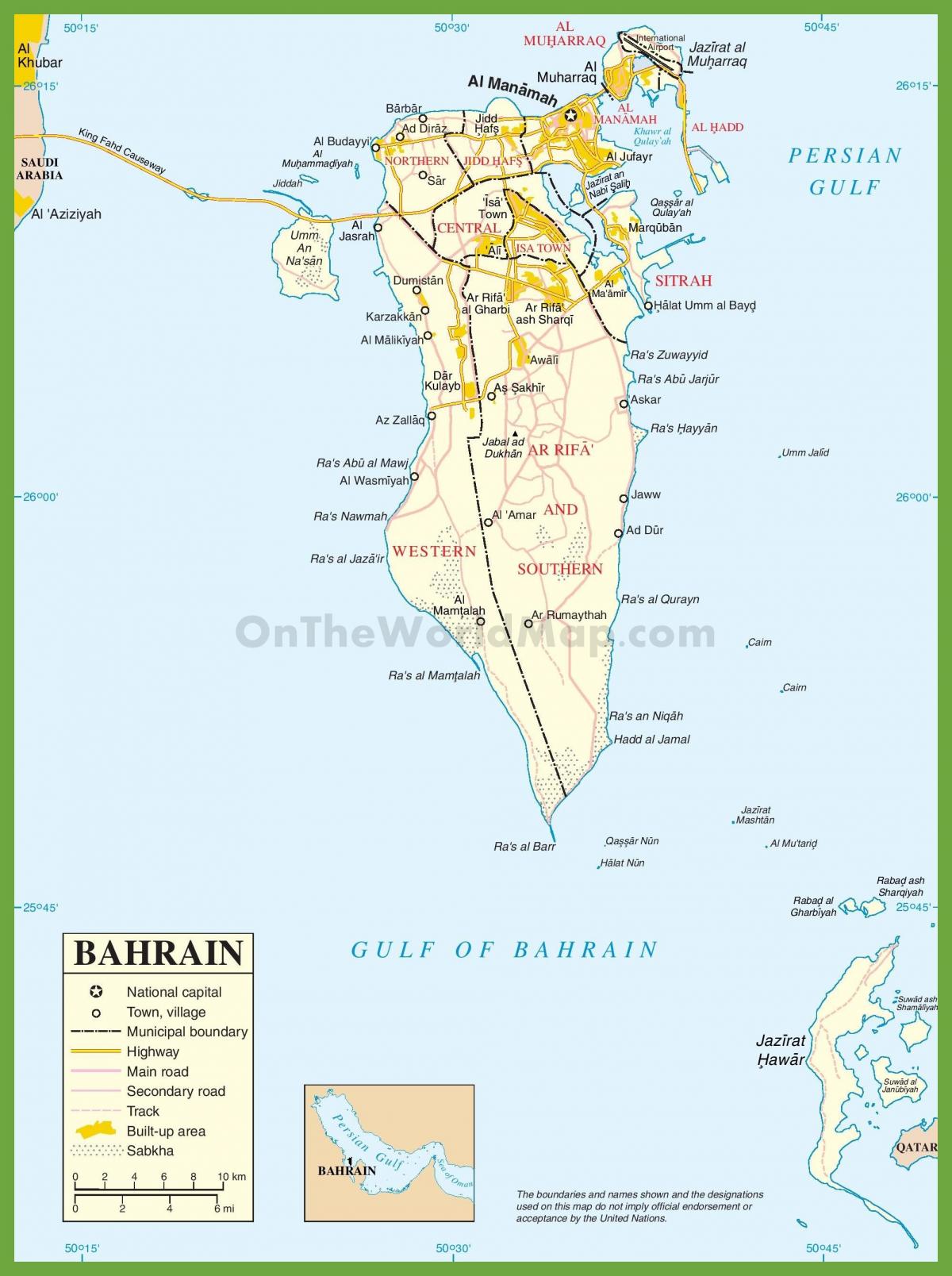 Bahrain lavil kat jeyografik