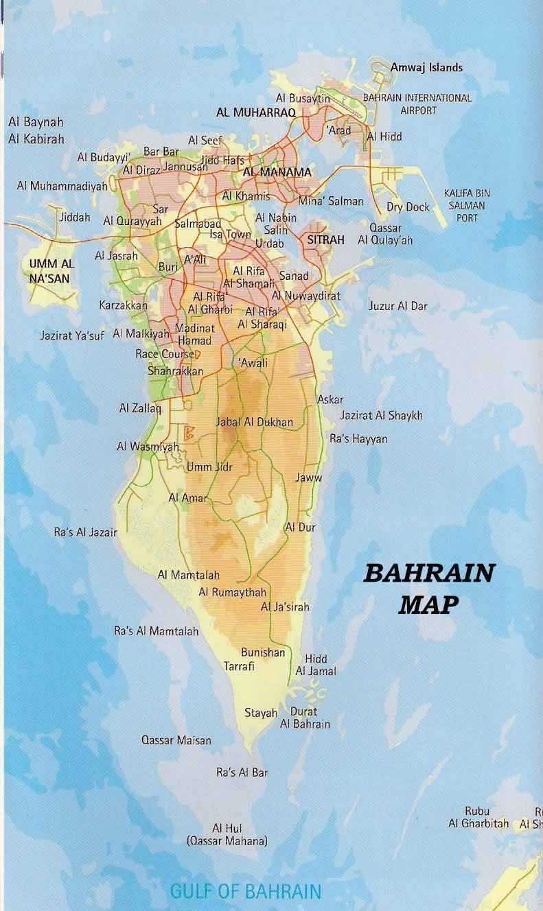 Bahrain kat jeyografik ak kote