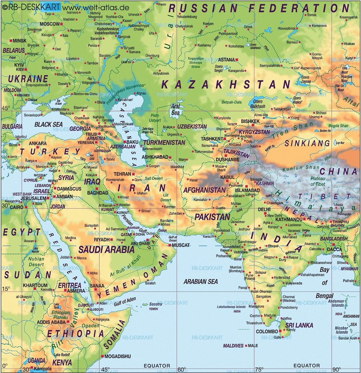kat jeyografik nan Bahrain kat jeyografik mond atlas