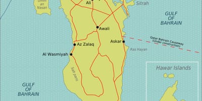 Bahrain ayewopò entènasyonal pou gare kat jeyografik